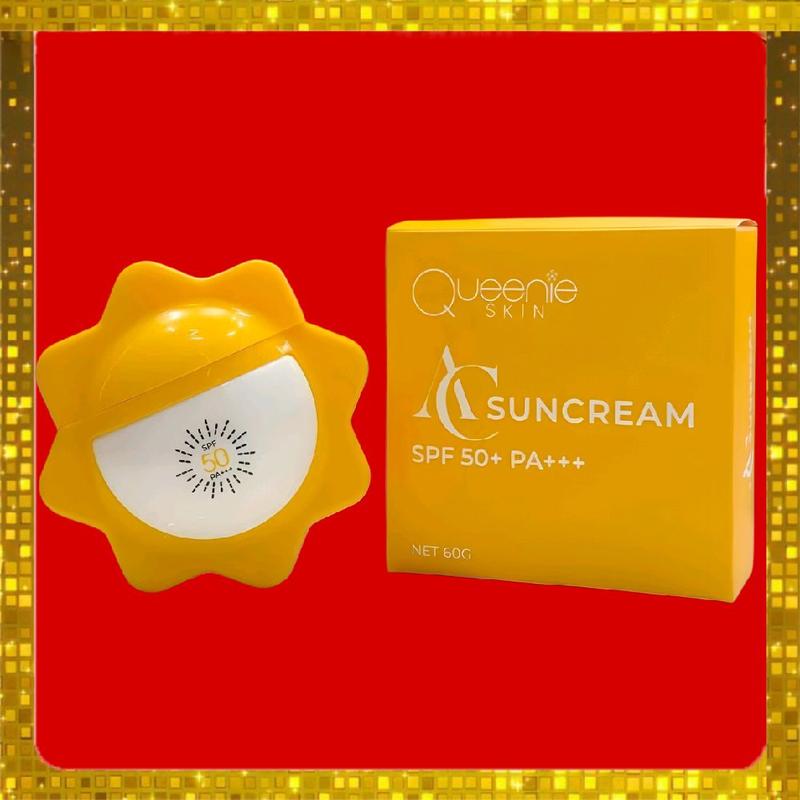 Kem Chống Nắng Queenie 60 Gram AC SunCream Kem Mịn Thẩm Thấu Không Lộ Kem Chăm Sóc Da Skincare Suncream