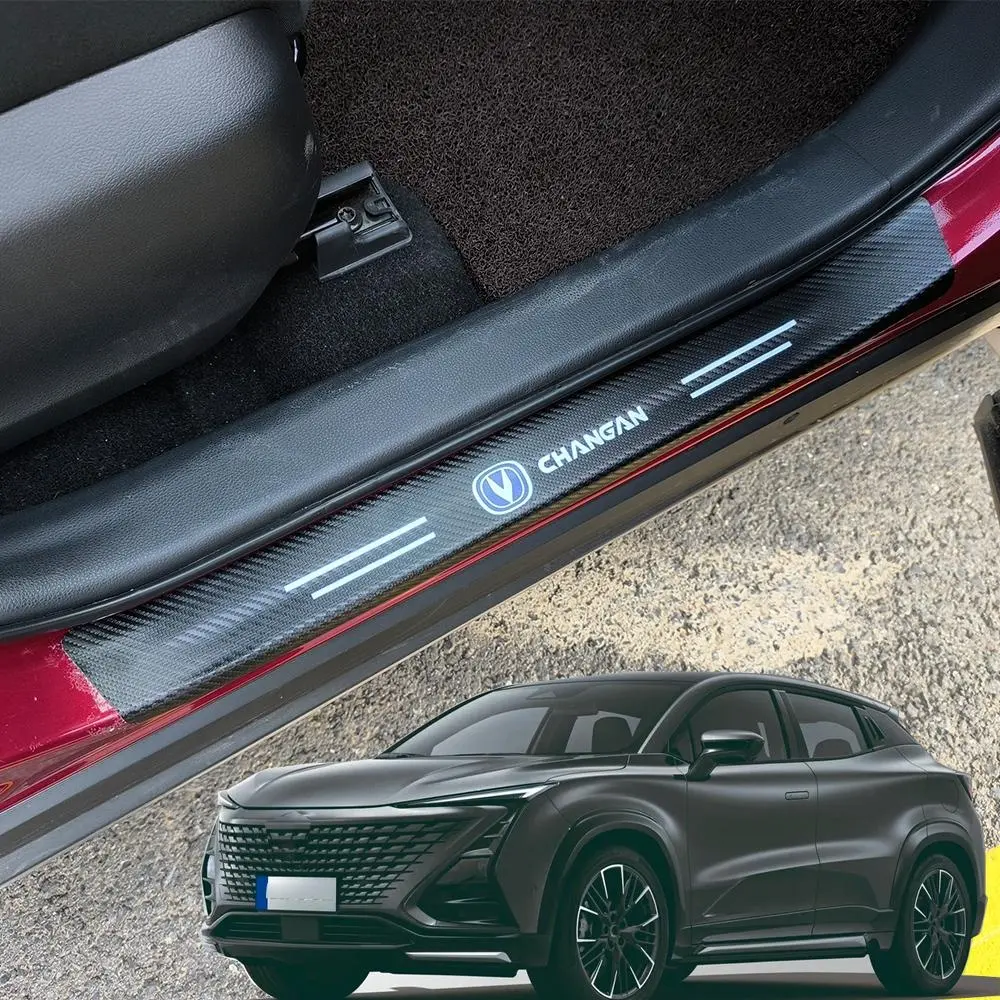 Carhanson Car Exterior Accessories Decorative Carbon Fiber Leather Protective Trim For Changan UNI-T UNI-K UNI-V CS85 Auto Stickers 2020+