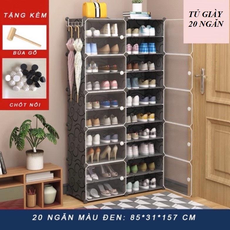 [TỦ GIÀY 12-16-18-20 ngăn] Tủ nhựa đựng giày lắp ghép, tủ giày nhiều ngăn - Kệ để giày đa năng
