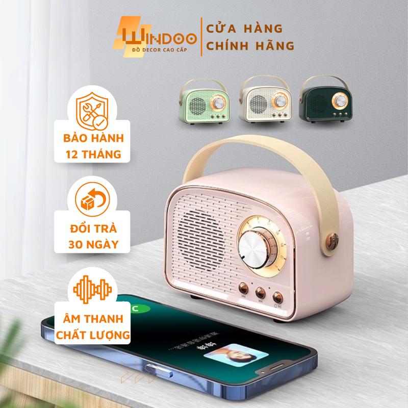 Loa bluetooth phong cách cổ điển độc lạ pin khoẻ bass mạnh