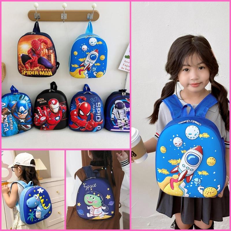 Balo mẫu giáo trẻ em hình nổi 3D trứng, cặp mầm non cho bé trai 1-6 tuổi  người nhện siêu nhân người mỹ khủng long người sắt Voi  BBG0713