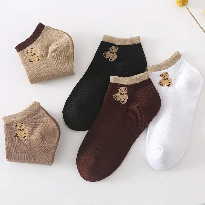 IWD Kaos Kaki Pria Wanita Pendek Mata Kaki BEAR 5 WARNA Nyaman Dipakai Adem Motif Beruang Cute Bear New Korean Style Socks 2
