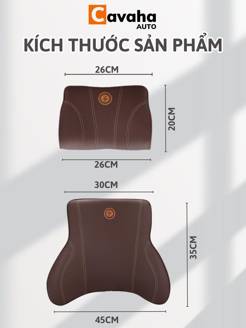 Product Introduction of Bộ Gối Tựa Đầu, Lưng Ô Tô 100% Cao Su Non Đặc Biệt Bọc Da Cao Cấp 24