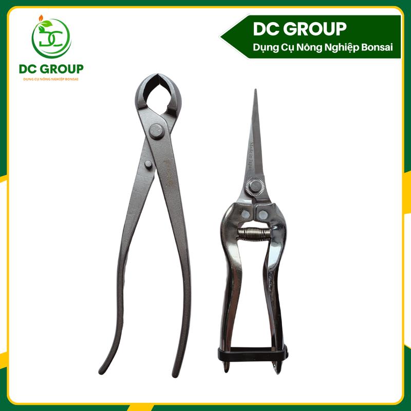 Cạp tròn cây cảnh, Cạp tròn bonsai mini, Combo 2 Dụng cụ làm vườn cây cảnh Bonsai Nhật Bản (1 cạp tròn, 1 kéo tỉa trắng) - Dụng Cụ Nông Nghiệp Bonsai DC GROUP