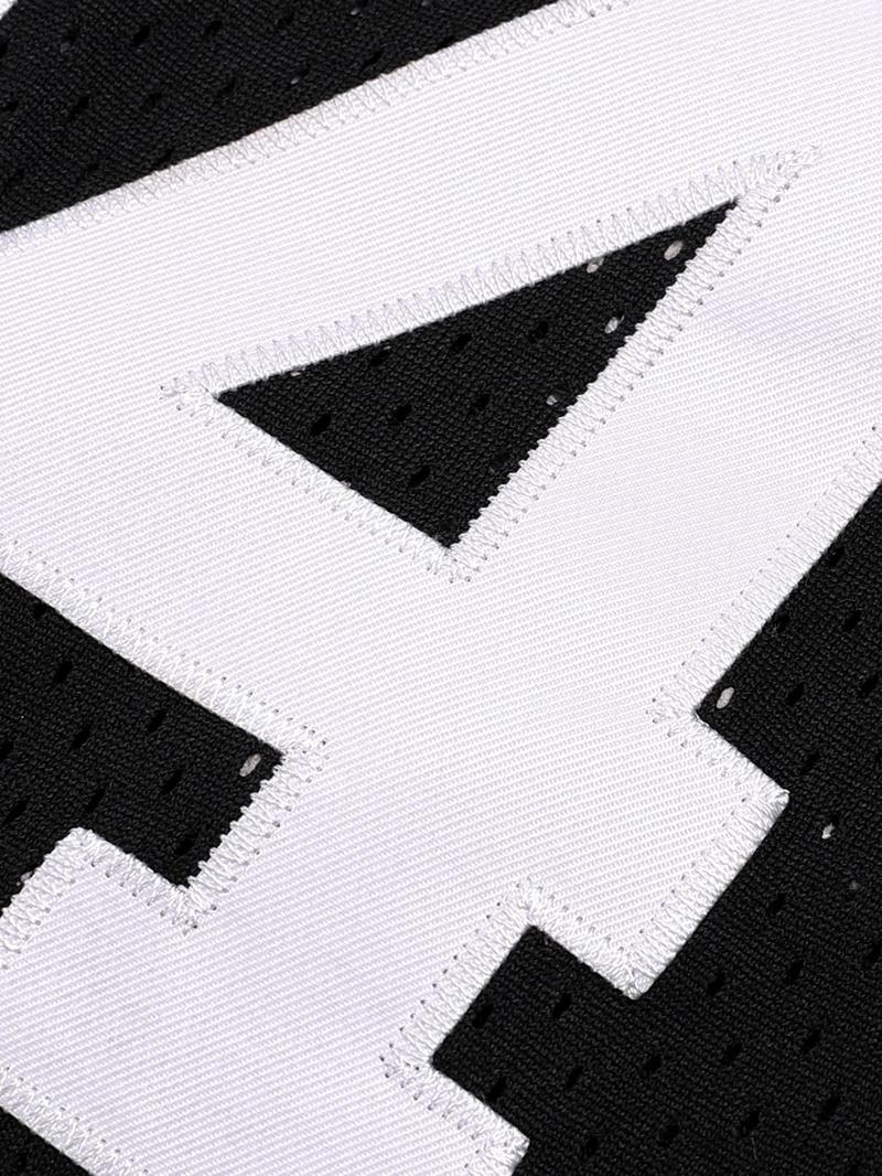 Product Introduction of Plus Size Men's Letter & Figure Patched Contrast Trim Round Neck Basketball Jersey, Loose Casual Comfortable Breathable Sleeveless Sports Top for Competition for All Seasons 4