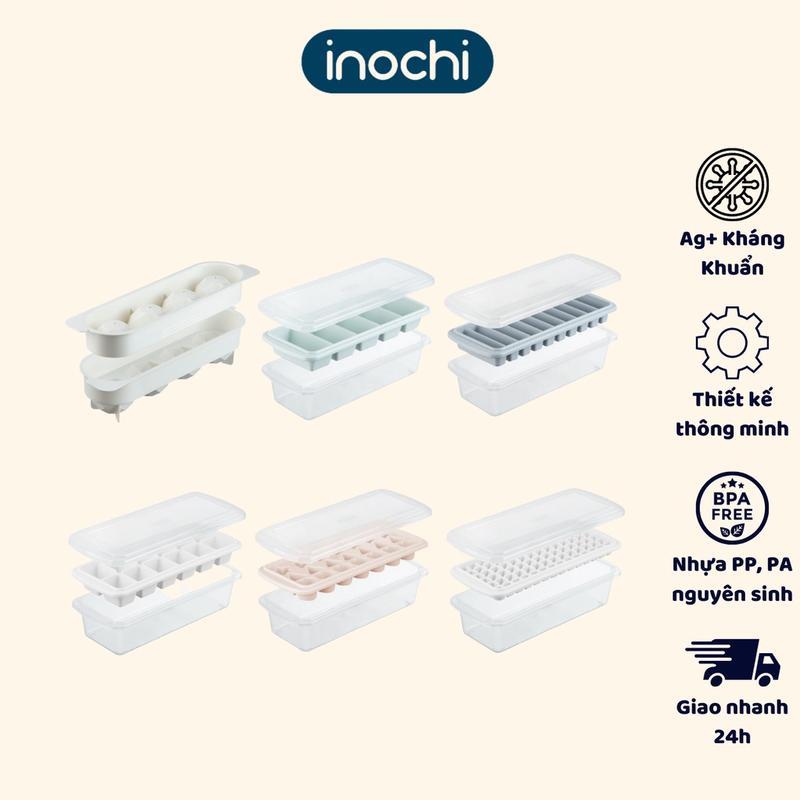 Khay đá Inochi chống dính, vỉ làm đá tủ lạnh kari Nhật Bản cỡ lớn chất liệu nhựa nguyên sinh cao cấp chính hãng