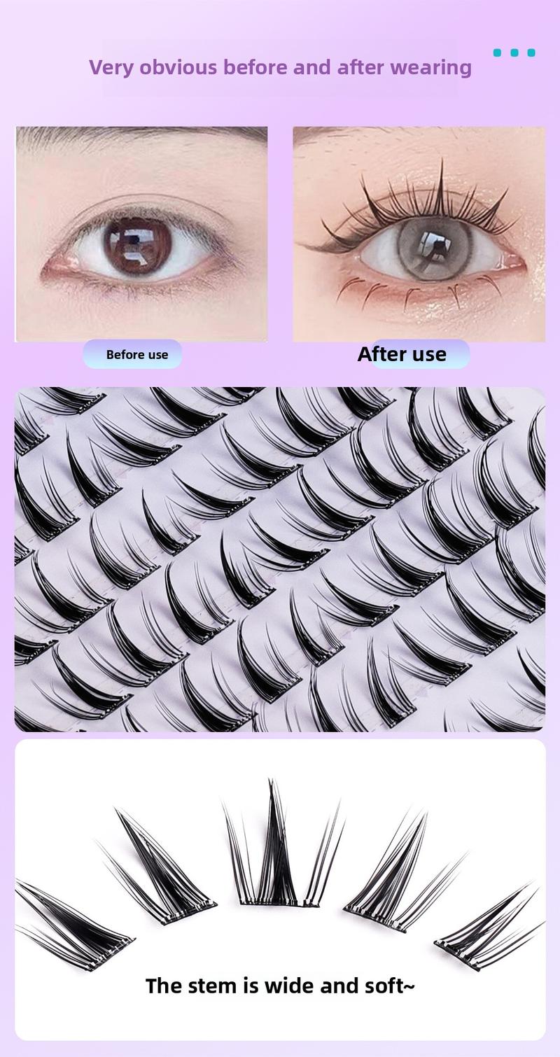 Product Introduction of Flat Glue-Free False Eyelashes Formaldehyde-Free 10 Rows SUNFLOWER Lower Eyelashes Fox False Eyelashes Female Natural Self-Adhesive 0