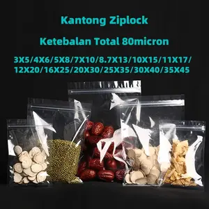 Plastik Klip Zipper Zip Lock Makanan Kantong PE Clip Seal Bag 5X8 7X10 8.7X13 10X15 11X17 12X20