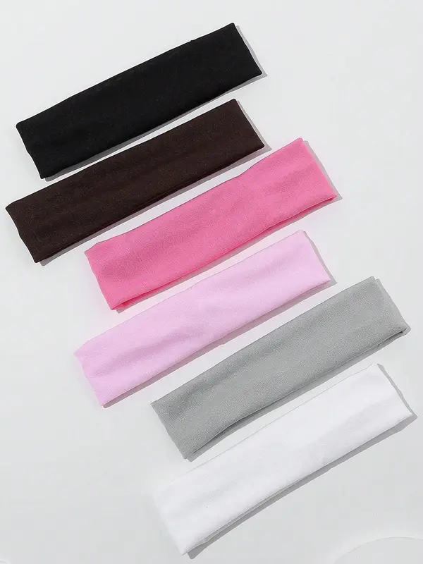 Solid Color Hair Band, Sweat Absorbing Hair Band, High Elasticity Hair Band for Women & Men, Fashion Hair Accessories for Gym Workout Running 5
