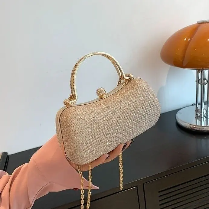 Túi Nữ, Dễ Phối Đồ Thiết Kế Thời Trang Độc Đáo Dây Xích Mỏng Và Lấp Lánh túi Messenger Cầm Tay Phong Cách Ins Mới 2024, Hợp Xu hướng, Thời Trang Bag 1