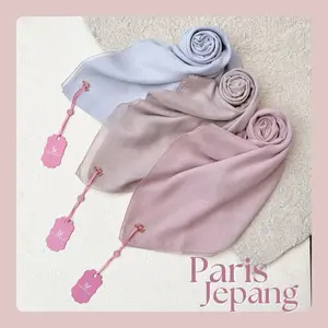 La Vierra Hijab Paris Jepang Original Logo Square Muslim Pouch Voal Mutiara Nyaman Tipis 115x115cm Instan Kerudung Segi Empat