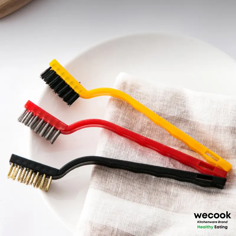 Set 3 bàn chải sắt đánh rỉ sợi kim loại WECOOK - Chổi cọ vệ sinh đầu nhỏ chuyên dụng cho nhà bếp (CSNC19) Làm Sạch 7