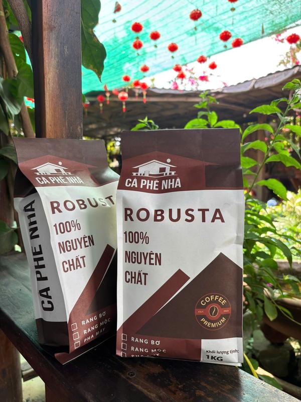 Cà Phê NHà 1 Ký Cà Phê Nguyên Chất Robusta có 2 loại Nguyên Hạt và Bột Xay, có 2 vị Rang mộc và Rang bơ