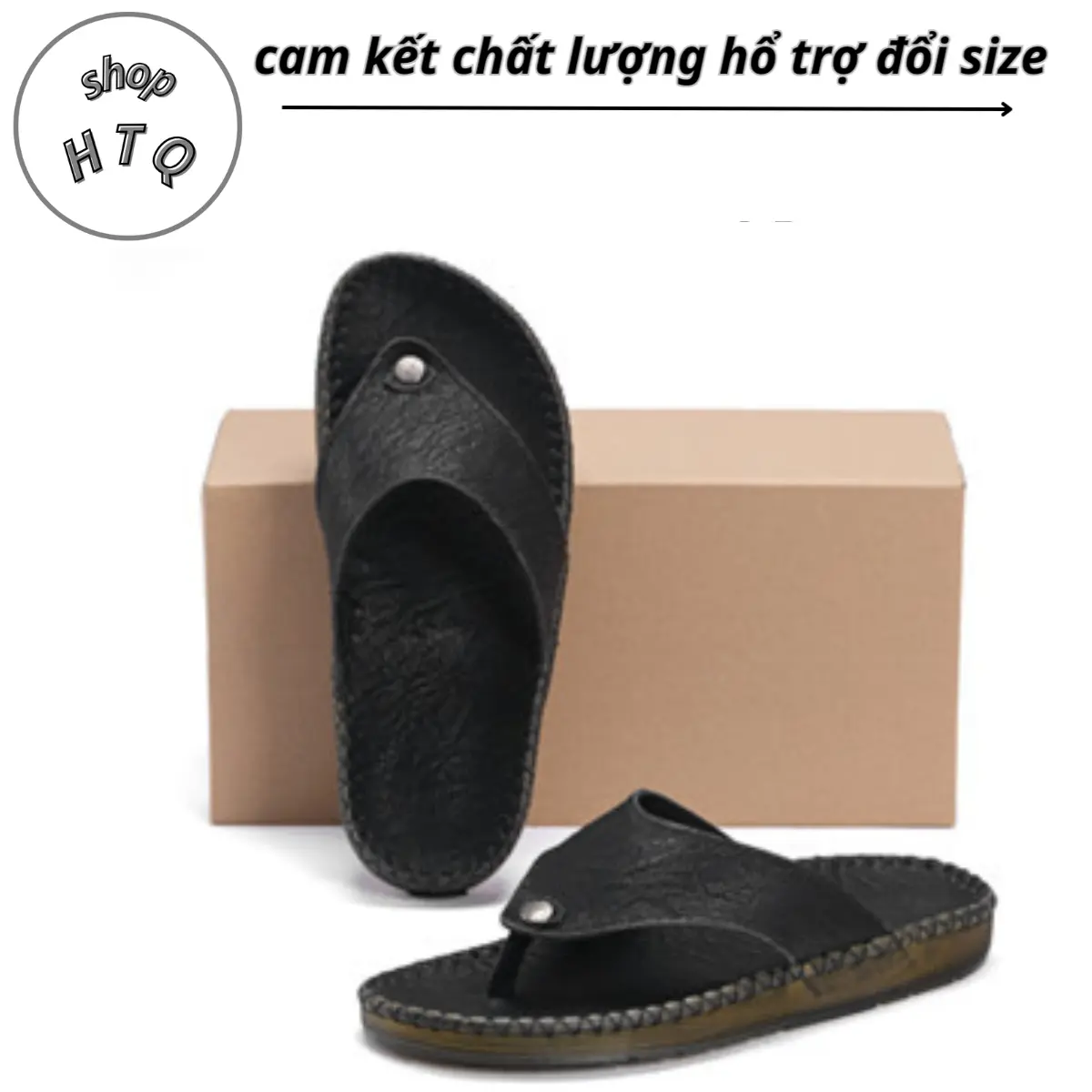 Dép kẹp nam cao cấp may xung quanh Đế bảo hàn 12 tháng ;kẹp Đen ;Đế Bằng DéP Sandal Cao Su size 39 da bò dep dép  nam doctor dép  doctor Quai Hậu dep da