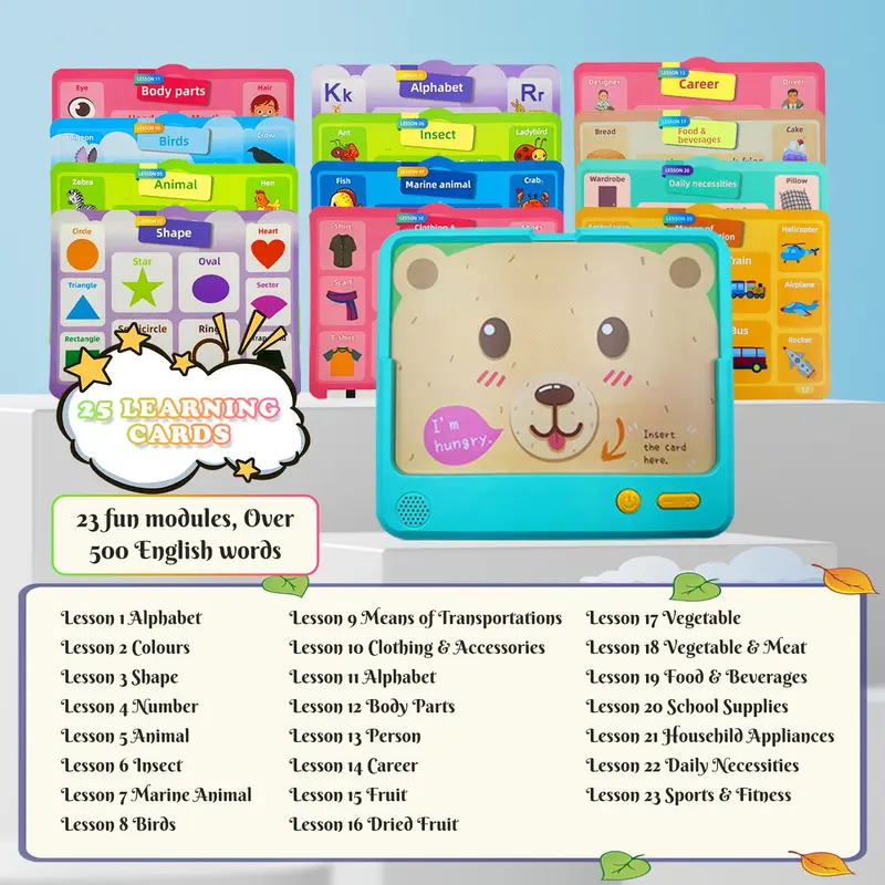 Educational Learning Toy, 1 Box Educational Game Console & Flash Card, Learning Toy for Kids, Birthday Gift for Boys & Girls 4