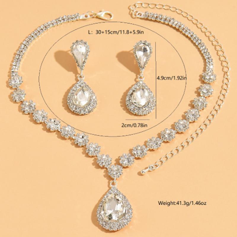 Bộ Bông Tai Vòng Cổ 2 Món, Dành Cho Nữ, Không Gây Dị Ứng, Bông Tai Và Vòng Cổ Rực Rỡ, Thích Hợp Làm Quà Kỷ Niệm Hoặc Quà Tặng Ngày Của Mẹ 2
