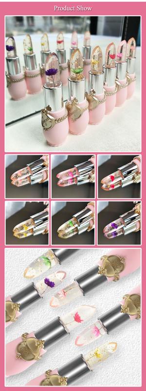 Product Introduction of Color changing lipstick,Different temperatures and different colors,Flower color changing lipstick,Moisturizing lips without peeling 5