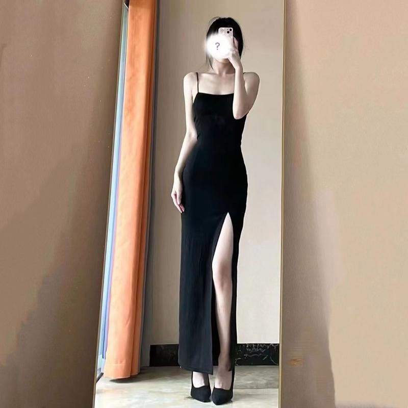 Product Introduction of Váy Hai Dây Mảnh Hông Xẻ Tà Màu Đen, Dành Cho Phụ Nữ Trưởng Thành, Dài Đến Eo, Bó Sát, Phong Cách Dễ Thương Và Gợi Cảm, Thiết Kế Đẹp, Thích Hợp Cho Phụ Nữ Trẻ, Hàng Mới Về Năm 2025 8