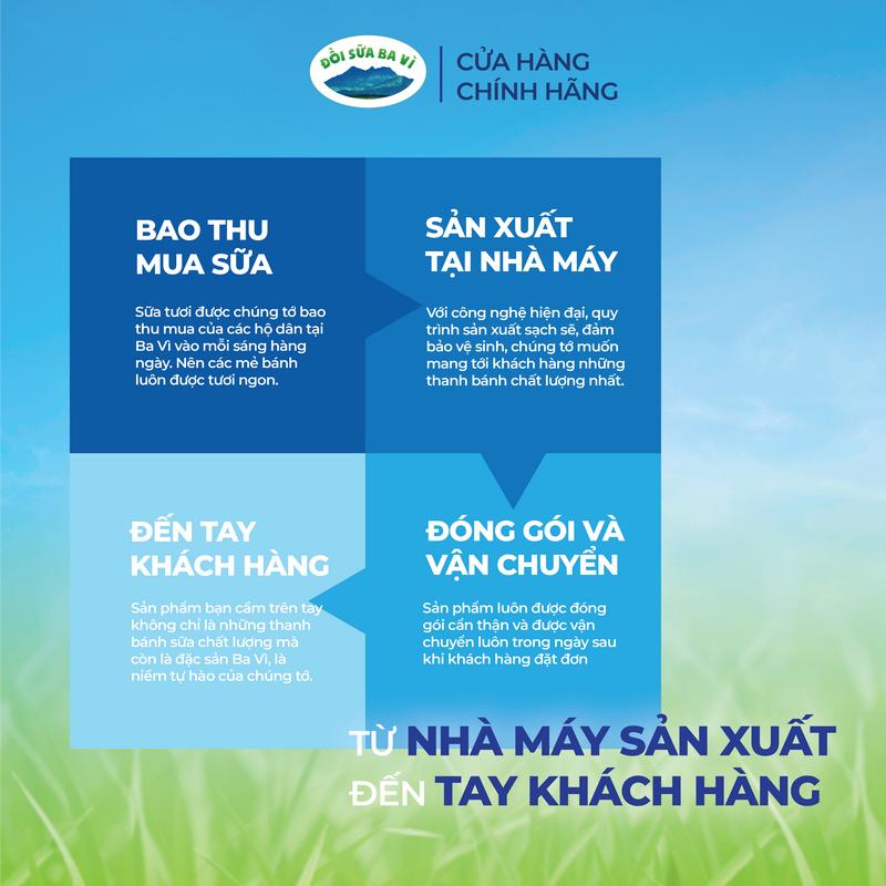500 g Bánh sữa tươi ít ngọt, vị truyền thống , đặc sản Ba Vì, hiệu Đồi sữa Ba Vì Snack Ăn Vặt Thức Ăn Food 4
