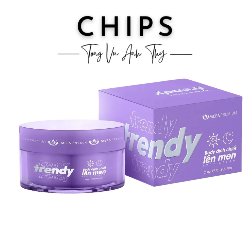 [1 Tặng+ 1 Ủ trắng ] Kem Body Trendy Tím  -Meea PREMIUM Dưỡng ẩm da /Skincare Dưỡng Body