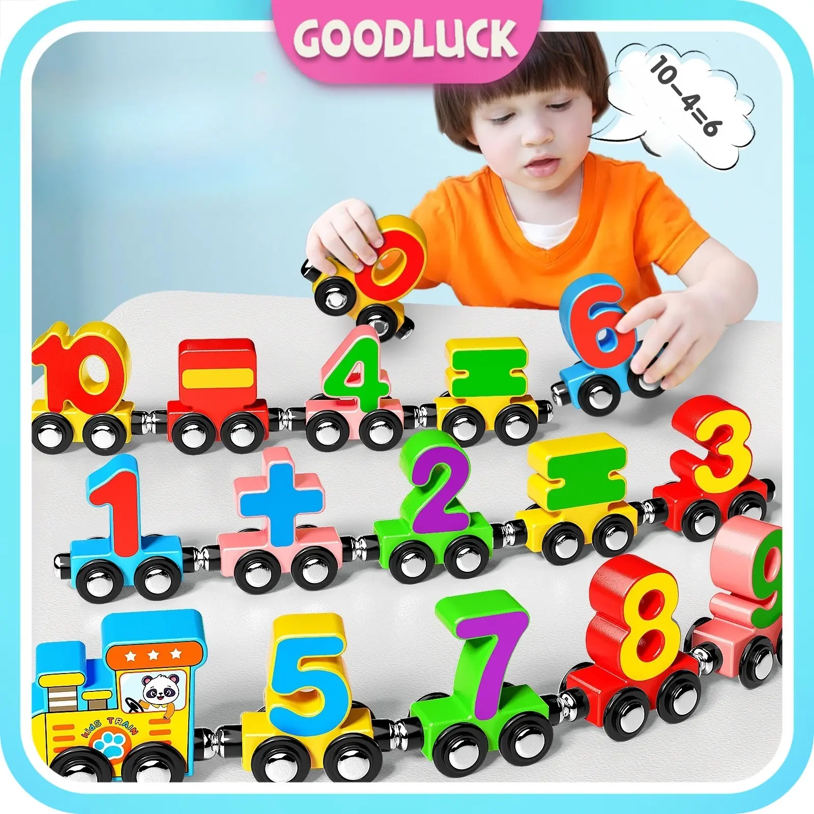 Ready Mainan Edukasi Kereta Api Beroda 1-10 Magnet / Mainan Angka Magnet Kereta Api / Mainan Anak Kereta Api Roda Angka