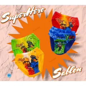 CD Anak Laki Laki karakter / Celana Dalam Cowok Superhero SABLON size S, M, L, XL ( ISI per BIJI )