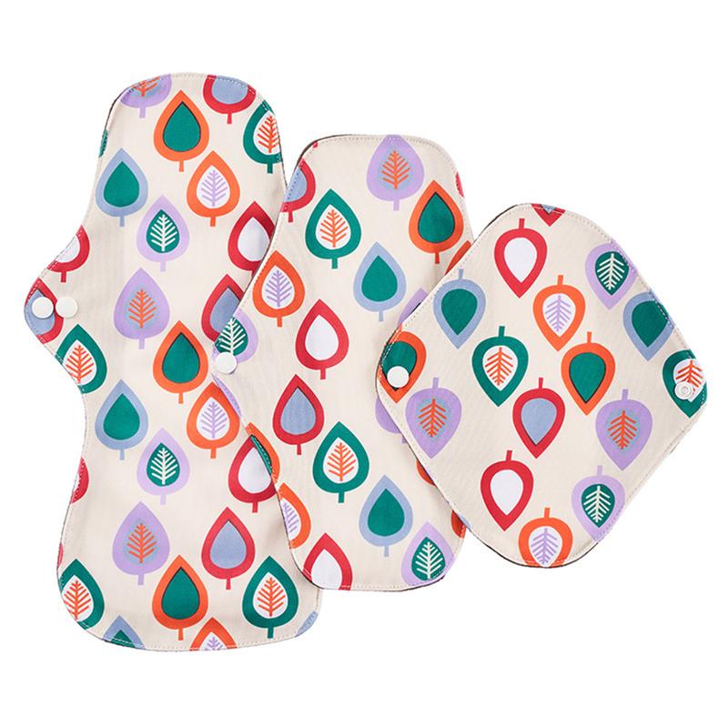 3Pcs Cloth Sanitary Pads Reusable Napkins 3 Sizes Menstrual Pads for Heavy Flow Night Use 5