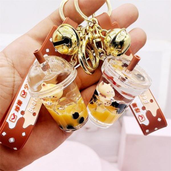 Product Introduction of Creative Liquid Oil Keychain Flowing Sand Keychain Crystal Ball Unicorn Floating Car Cute Bag Pendant 25