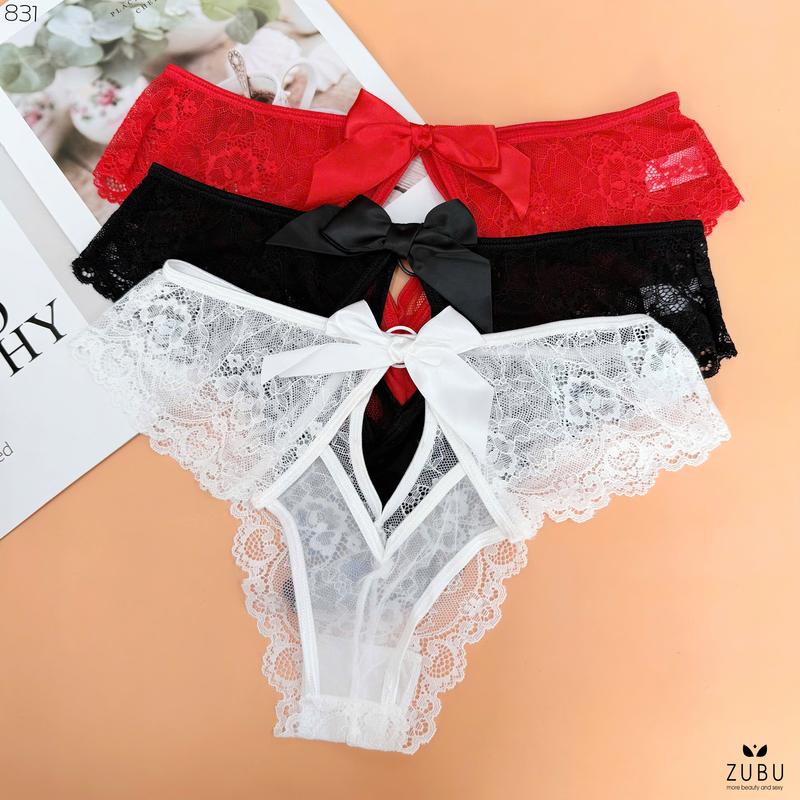 [831] Quần chất liệu ren phối nơ (Set 2quần) 1
