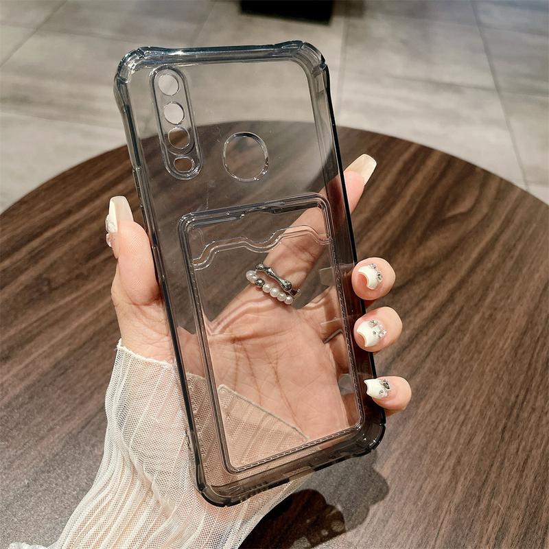 FOR ALL TYPE HP New! Transparent Card Slot Holder - Softcase Fullcover For Vivo Y17 Y12A Y12S Y20 Y20i Y20S Y21 2021 Y11 2019 Y12 Y12i Y15  Y21S Y33S T1X Y21T Y21A Y15S Y15A Y01 Y15C Y91C Y1S Y91 Y93 Y95 Y91i Y02 Y02T Y22 Y22s Y35 Y16 Y02s Y17S Y100 7