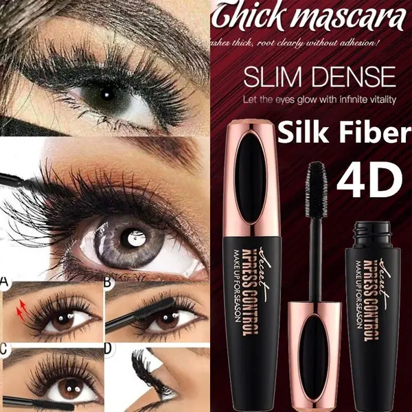 4d Eyelash Fiber Mascara Waterproof Pemanjang Mata Alami Tahan Lama
