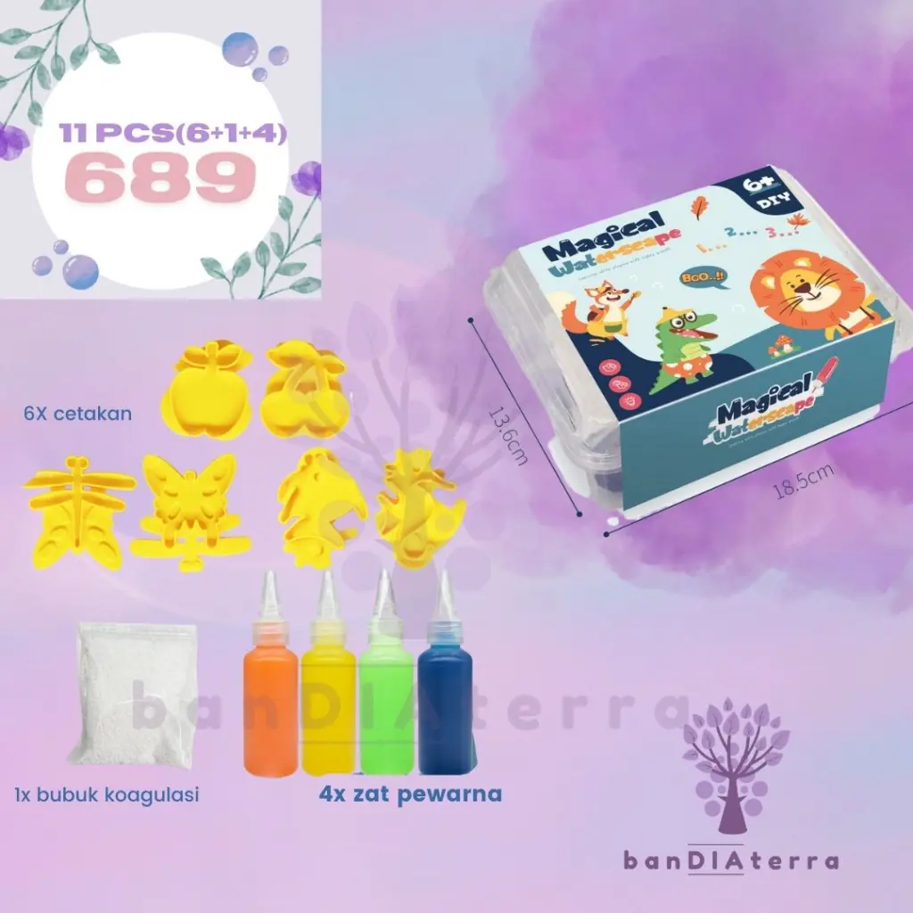 Bandiaterra Gel Magical Waterscape / Mainan Jelly bentuk hewan dan karakter untuk edukasi anak