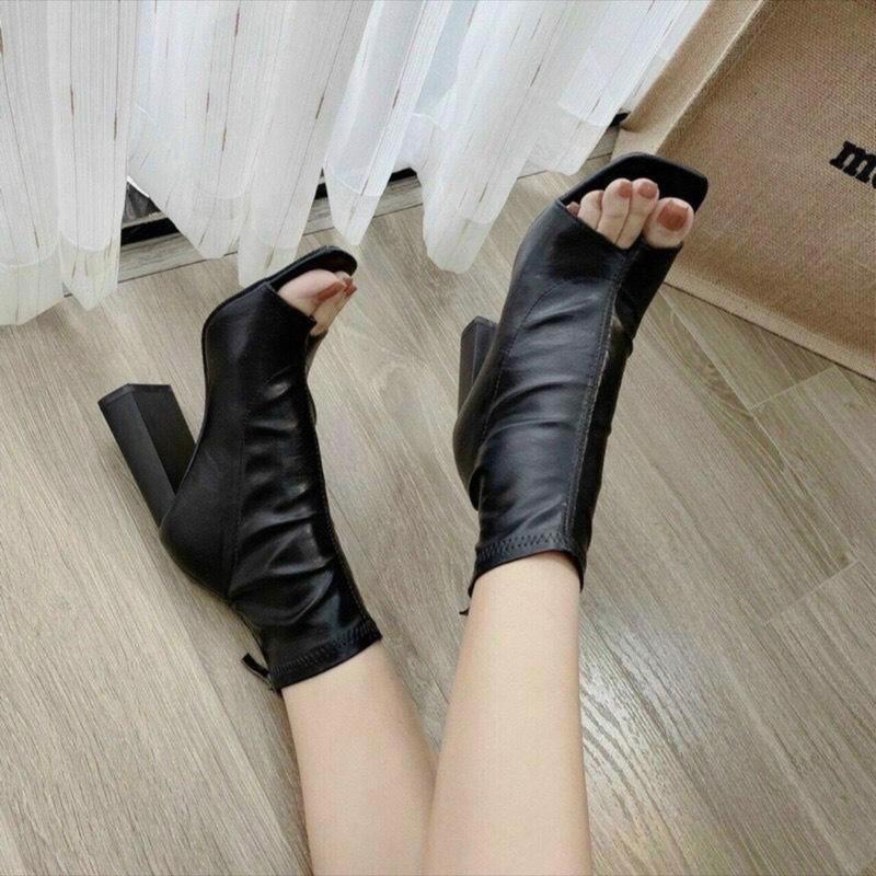giày bốt hở mũi đế cao 7 phân Shoes Nữ Shoes Nữ