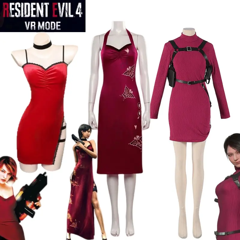 Adult Role Play Resident Evil Ada Wong Red Dress Cosplay Costume Set  Halloween Party Prop Girl Women Sexy Dresses Gifts - TikTok Shop Philippines