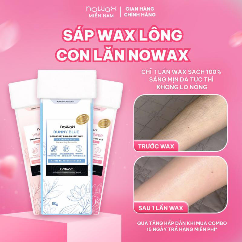 Sáp wax lông con lăn NOWAX kèm dụng cụ - dành cho waxing chân, tay, lưng bụng ngực nách