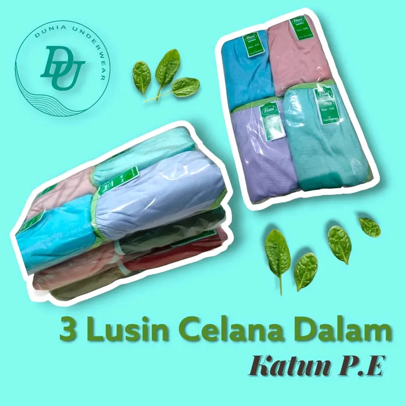 Paket 3 Lusin Celana Dalam wanita / Celana Dalam Wanita Katun Dewasa Polos Nyaman Pendek Boxer Remaja 1