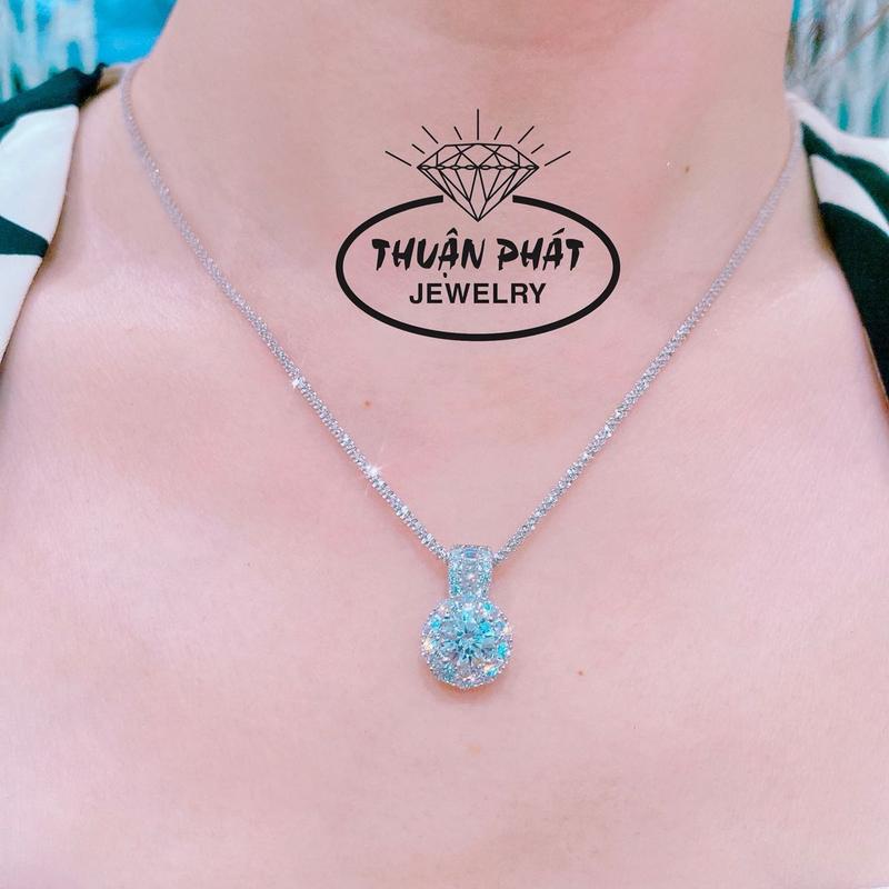 Phụ Kiện Dây Chuyền Nữ Mì Xù D063M01030 Với Mặt HaLo Tròn Tấm Đeo Cổ Sang Trọng Trang Sức Bạc Ý Xi Kim - Bạc Thuận Phát Women