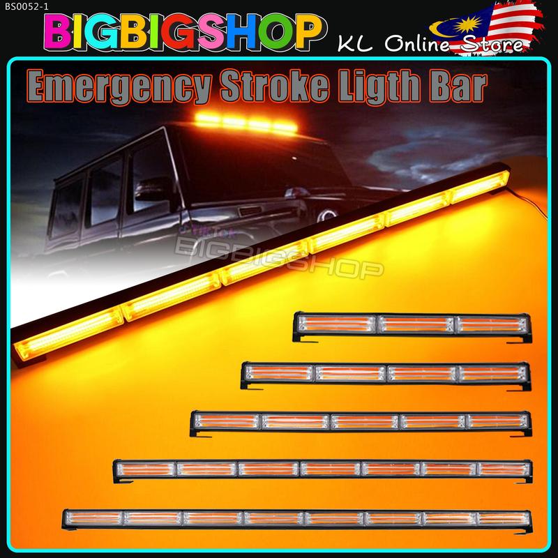 Product Introduction of Car Emergency Light Bar (118CM) 12V-24V DC LED Amber Blue Flashing Light Lampu Strobe Kereta Lorry Van Work Lights Automotive 7