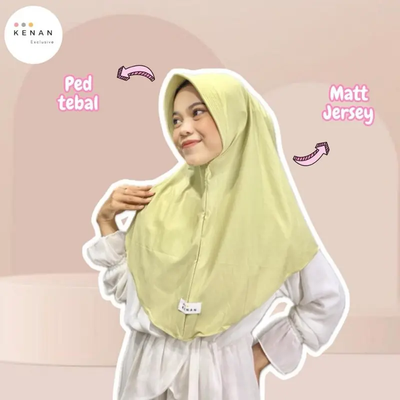 by KENAN Hijab Bergo Kenan size M matt Jersey Busa Casual Instan Kerudung Nyaman Simple    Soft Pad Panjang Muslim Tebal Cantik Syari Sporty Hitam Navy Khimar Variasi 3
