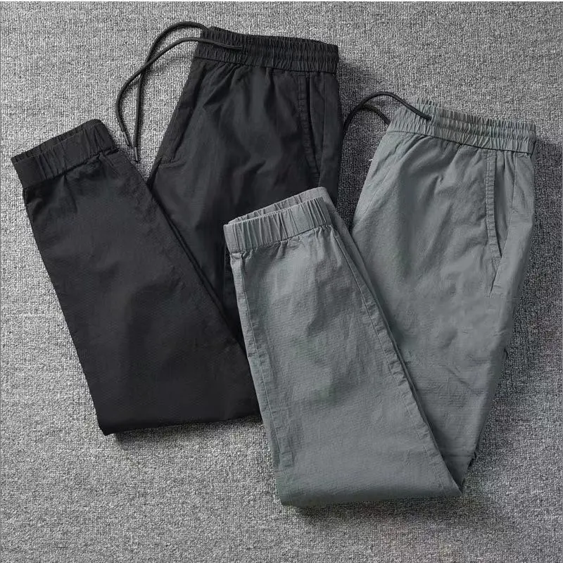 Quần Thường Ngày Cho Nam, Phong Cách Mùa Hè, Thương Hiệu Thời Trang, Quần Jogger, Dáng Rộng Vừa Vặn, Quần Cropped Xén, Phong Cách Hàn Quốc, Hợp Xu hướng, Ngoại Cỡ, Quần Túi Hộp, Quần Nam