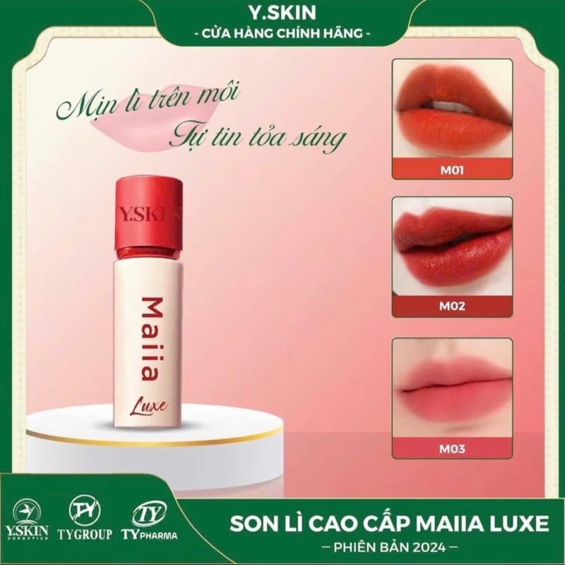 [ Mua son tặng cọ tán son ] Son Lì Maiia Luxe Phiên Bản Mới Nâng Cấp 2024  - Loại 5ml ( Mua Son Tặng 1 Detox Gam Ki )