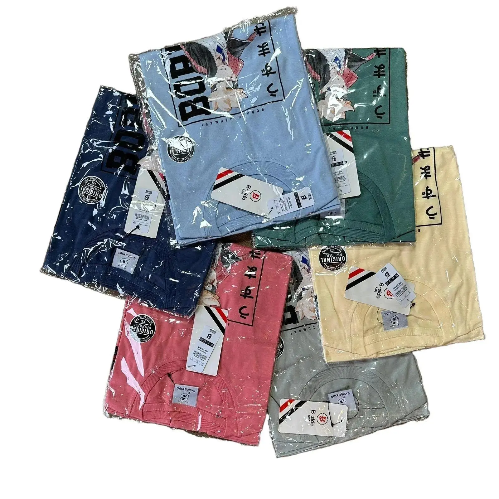 Paket 6 Pcs kaos anak usia 3-8 tahun size xxs xs s motif random bahan semi katun 24s
