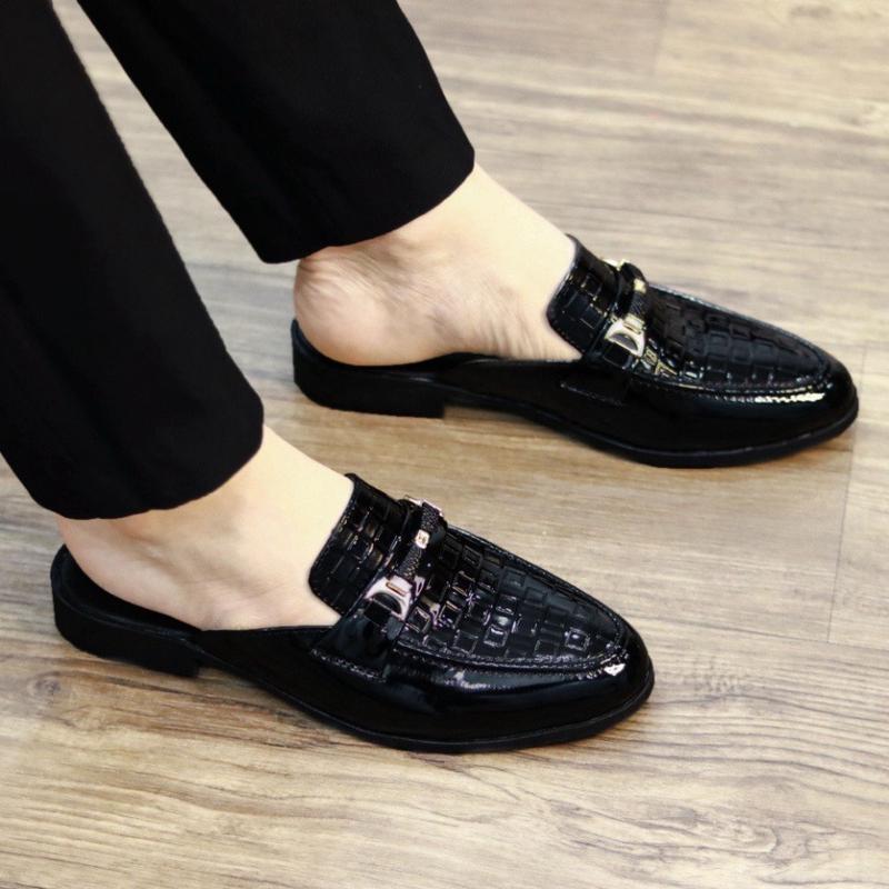 Giày tây sục giày tây hở gót nam da dập bóng