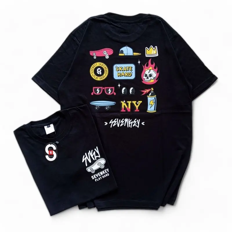 Baju Distro StreetWear ORIGINAL SEVENKEY NEXTTIME TERBARU TERLARIS Lengan Pendek Pria Wanita Tebal 4