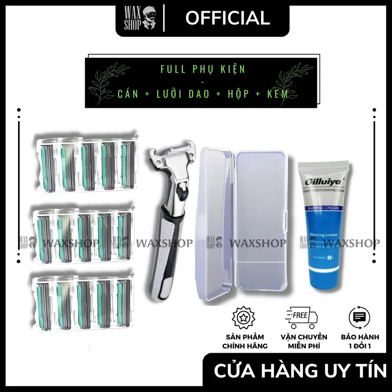 [ Mẫu Mới 2023 - Full Line ] Dao Cạo Râu Gilleitt Mach Classicc - Kèm 36 luoi + Lọ Kem - Hàng chính hãnġ - Bảo Hành - SL 5