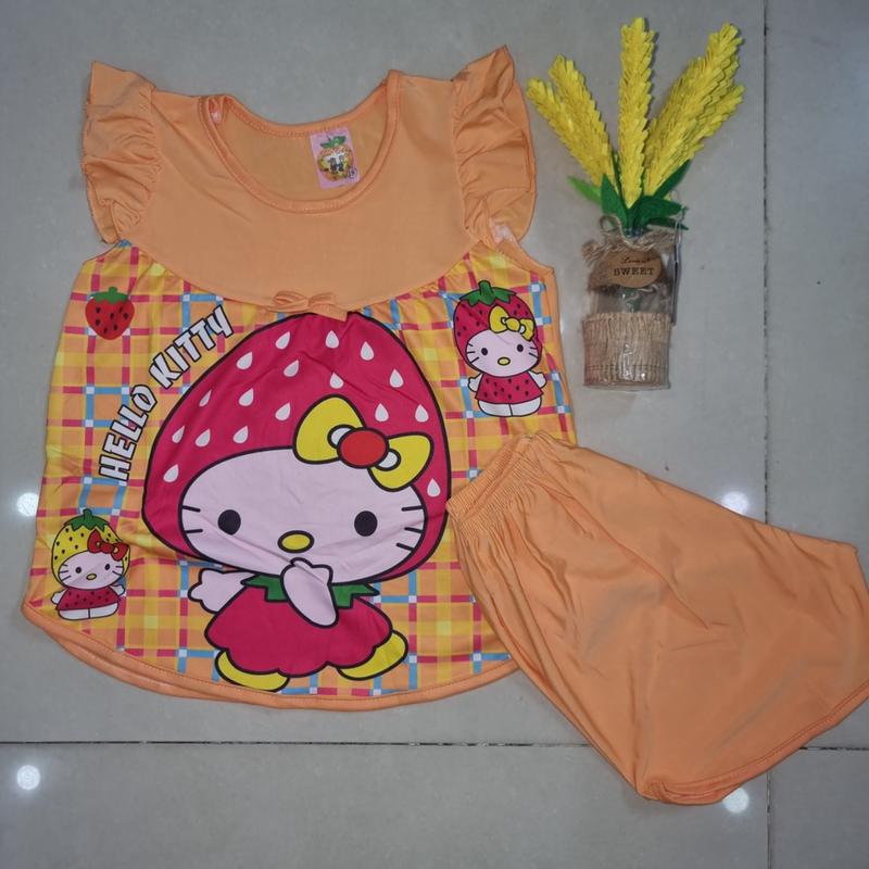 [16 – 32kg] Đồ bộ thun lạnh cho bé gái mùa hè, thoáng mát mềm mại (TL019) 1