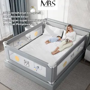 MBS BABY CARE Pembatas Pengaman Pagar Kasur Bayi Tempat Tidur Bedguard Premium Kualitas