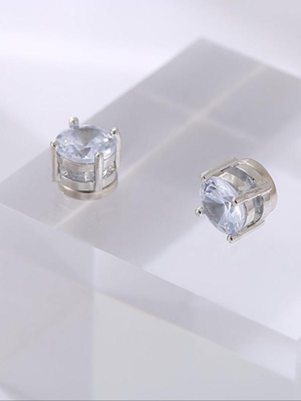 Men's Rhinestone Decorated Magnetic Earrings, Hip Hop Earrings for Party, Daily Clothing Decor, Trendy All-match & Exquisite Jewelry for Birthday Gift 5
