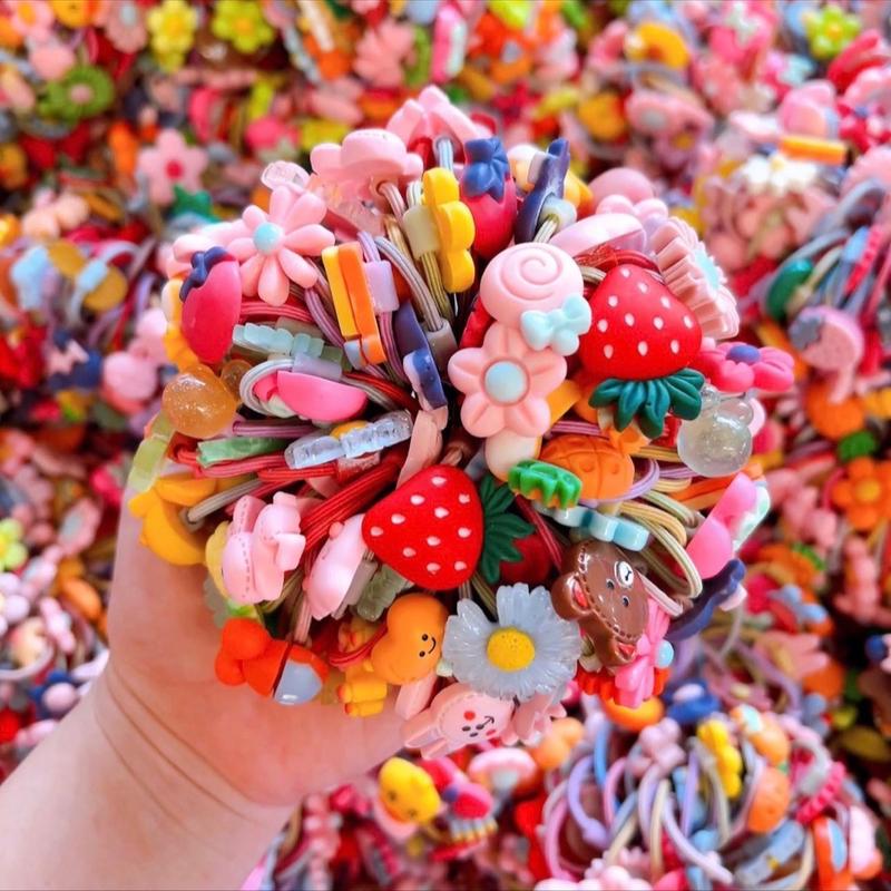 Cột tóc bó 100 dây cho bé buộc tóc nhiều mẫu dễ thương (Hàng gắn chốt cẩn thận) Voi Phụ Kiện Tóc Cài Tóc thuncotto cchobe Chun