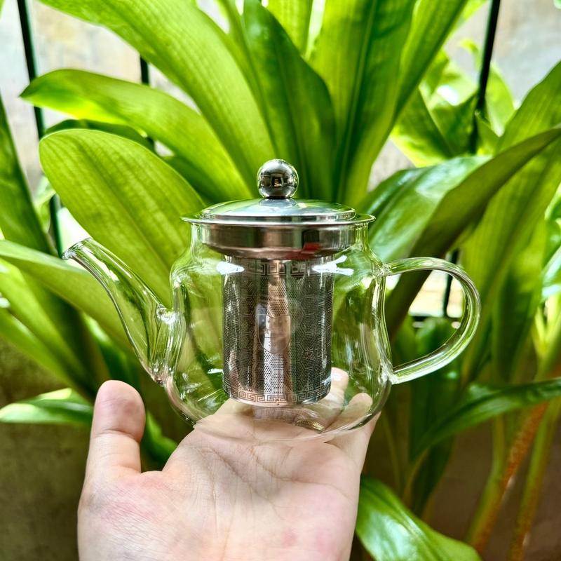 Ấm pha trà thuỷ tinh lõi lọc inox 304 sát đáy dung tích 300ml